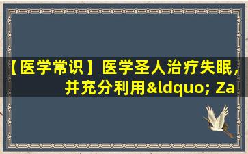 【医学常识】医学圣人治疗失眠，并充分利用“ Zao  Ren  Tang”